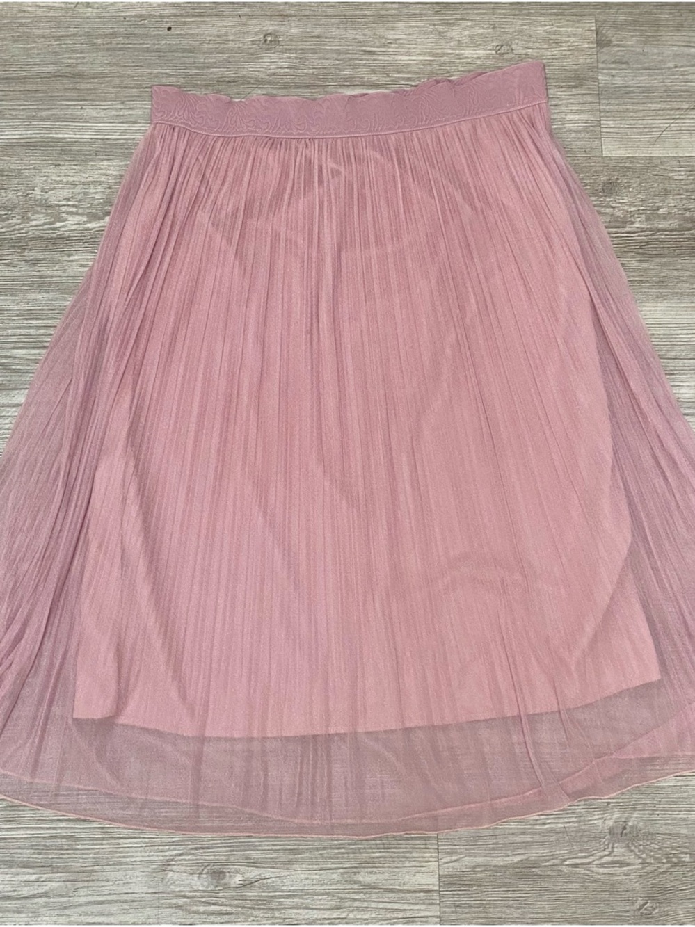 Wildfox Dusty Rose Pleated Tulle Midi Skirt